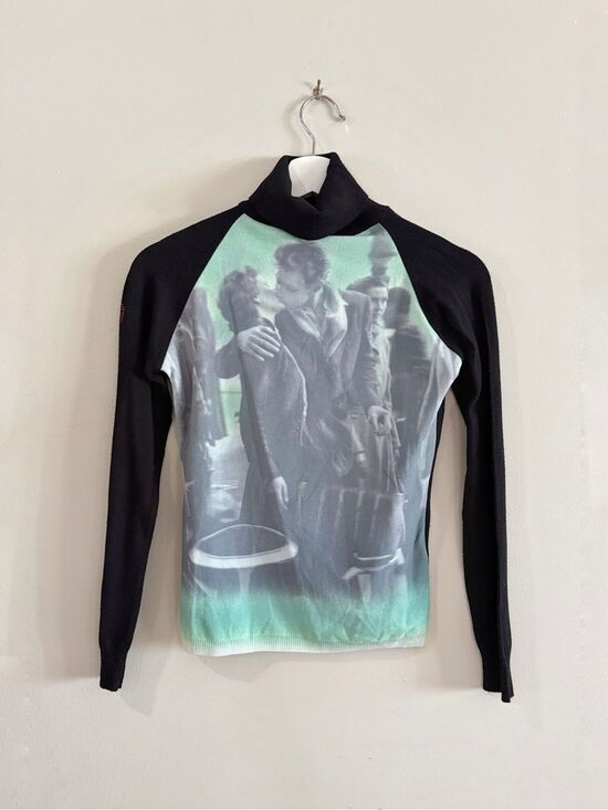 Twin-Set Sweaters - Twin-Set by Simona Barbieri S Graphic Turtleneck Top Goth Y2K Avant Garde